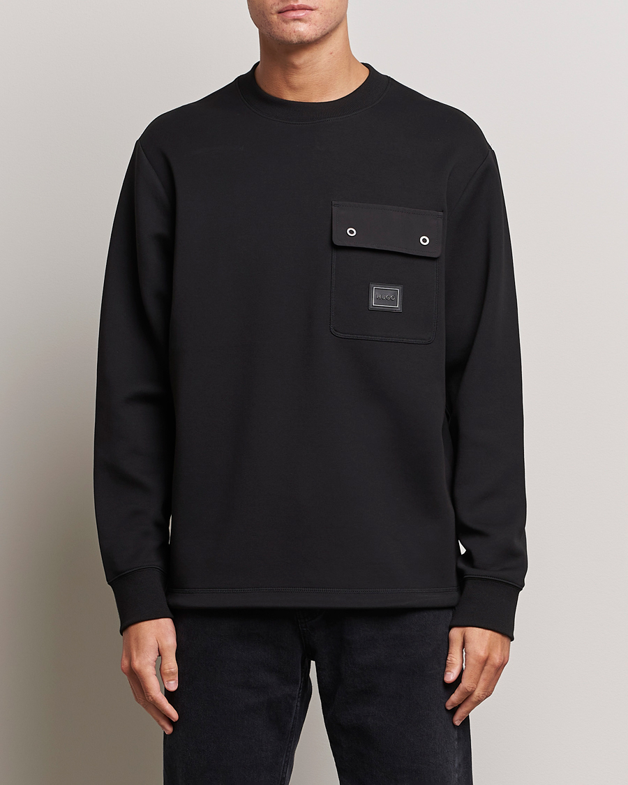 Uomini | Maglieria | HUGO | Dhaluli Pocket Crew Neck Sweatshirt Black