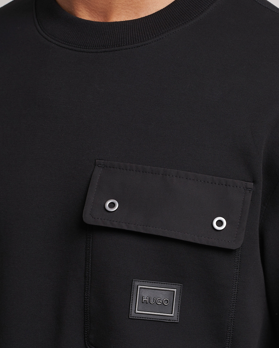 Uomini | Maglieria | HUGO | Dhaluli Pocket Crew Neck Sweatshirt Black