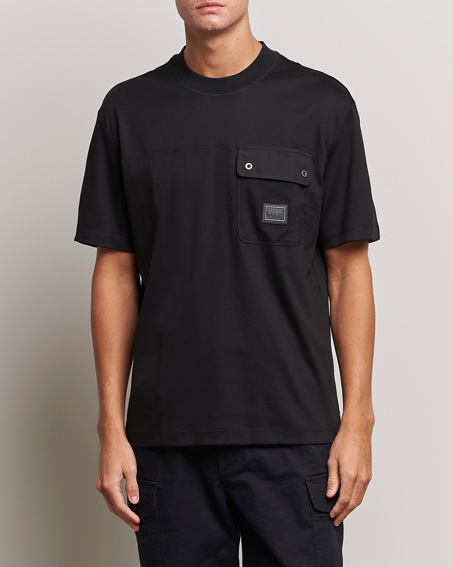 Uomini | T-shirt | HUGO | Dyans Crew Neck Pocket T-Shirt Black