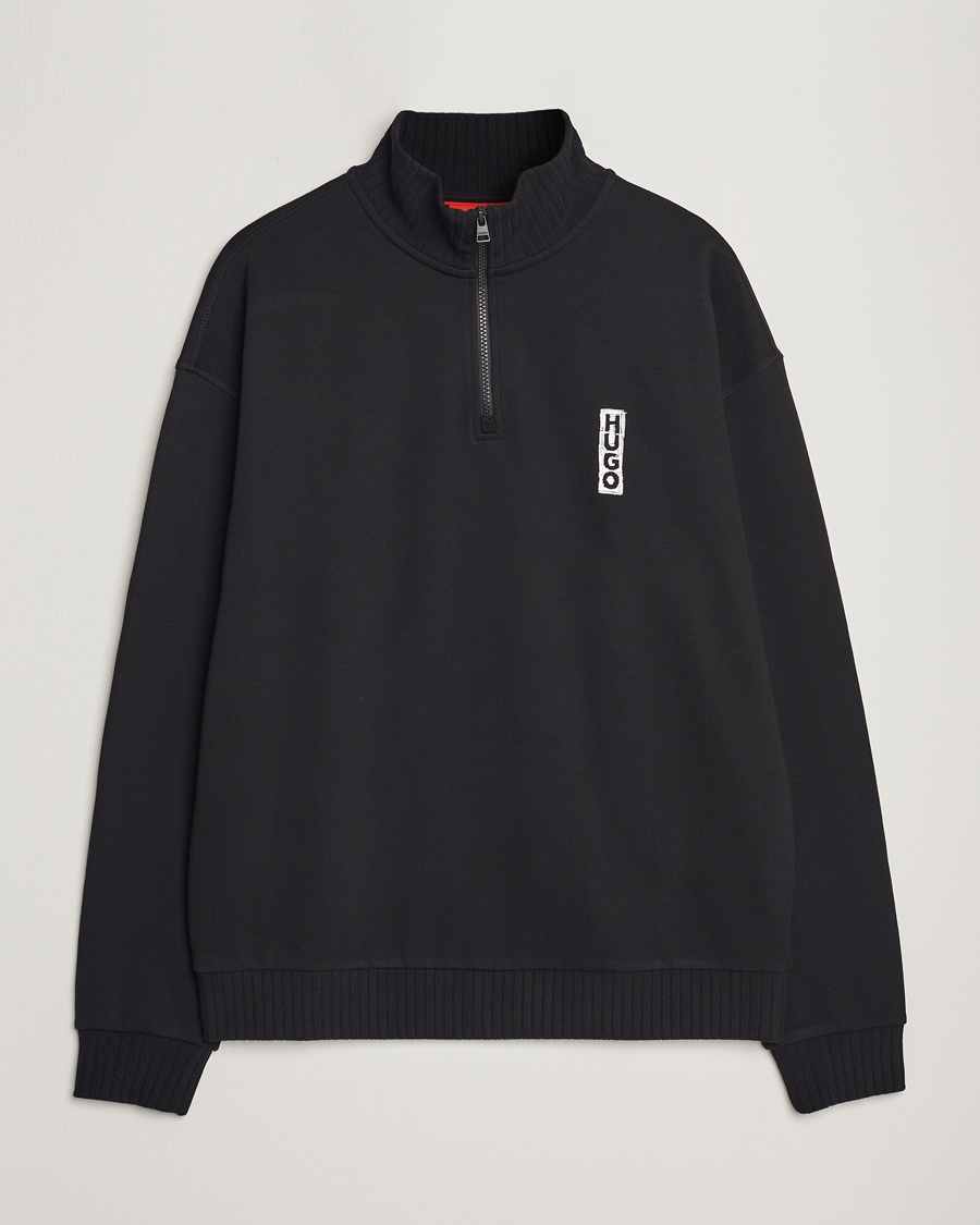 Uomini | Maglieria | HUGO | Dutzagata Logo Half Zip Sweater Black