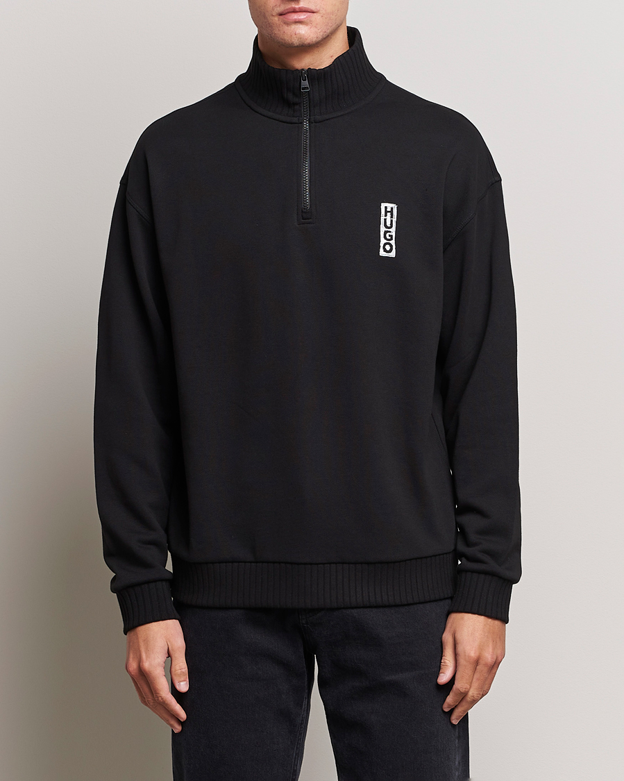 Uomini | Maglieria | HUGO | Dutzagata Logo Half Zip Sweater Black