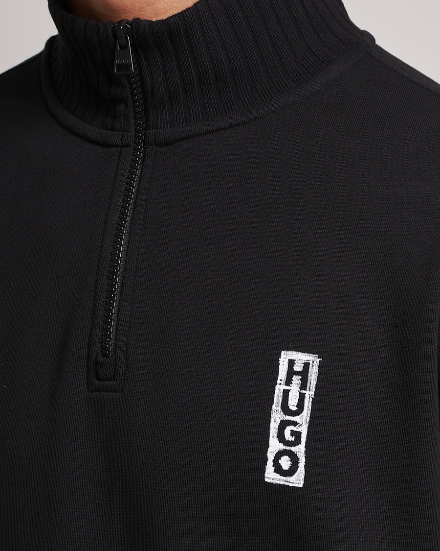 Uomini | Maglieria | HUGO | Dutzagata Logo Half Zip Sweater Black