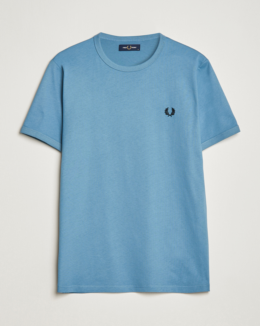 Uomini | T-shirt | Fred Perry | Ringer Cotton T-Shirt Ash Blue