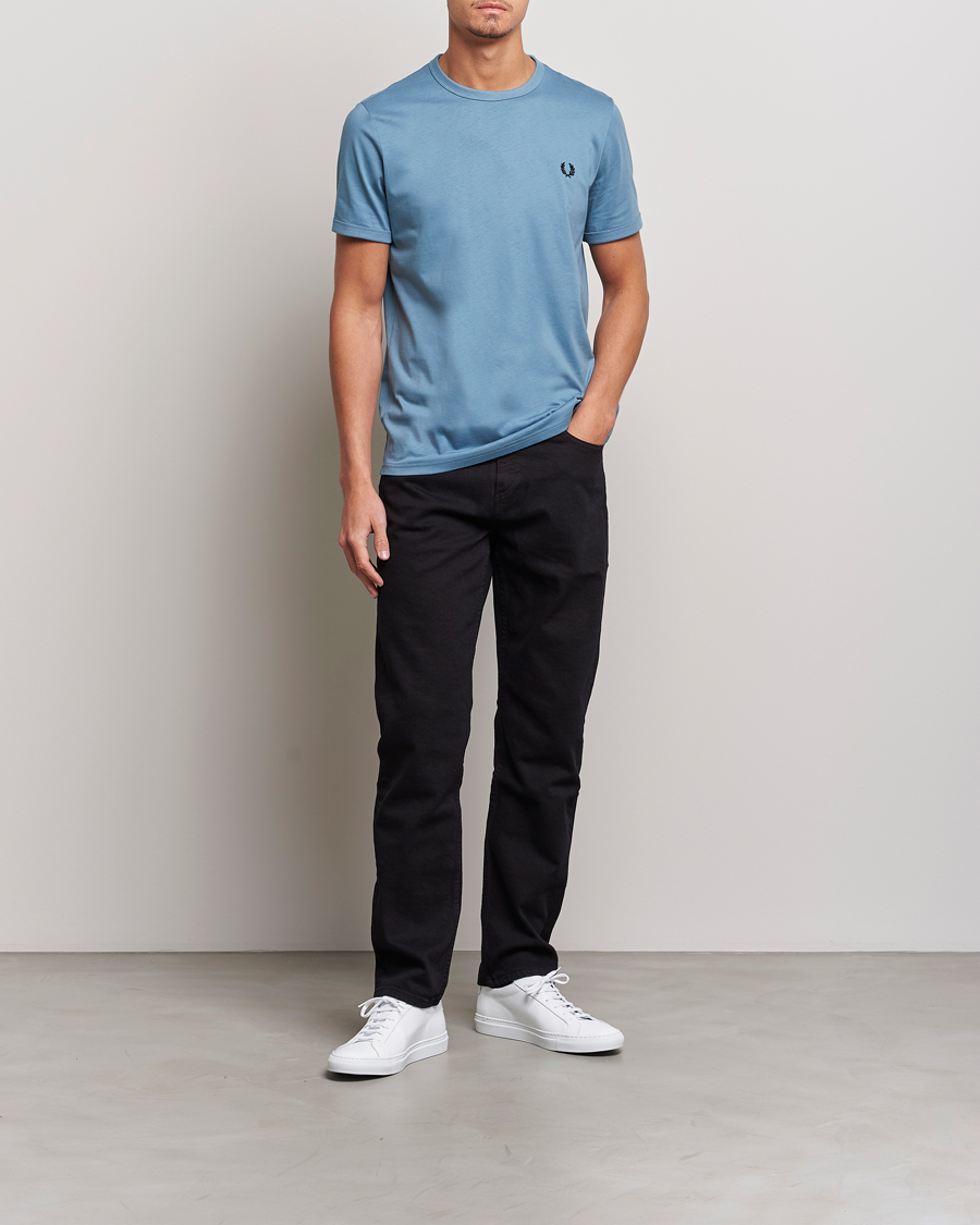 Uomini | T-shirt | Fred Perry | Ringer Cotton T-Shirt Ash Blue