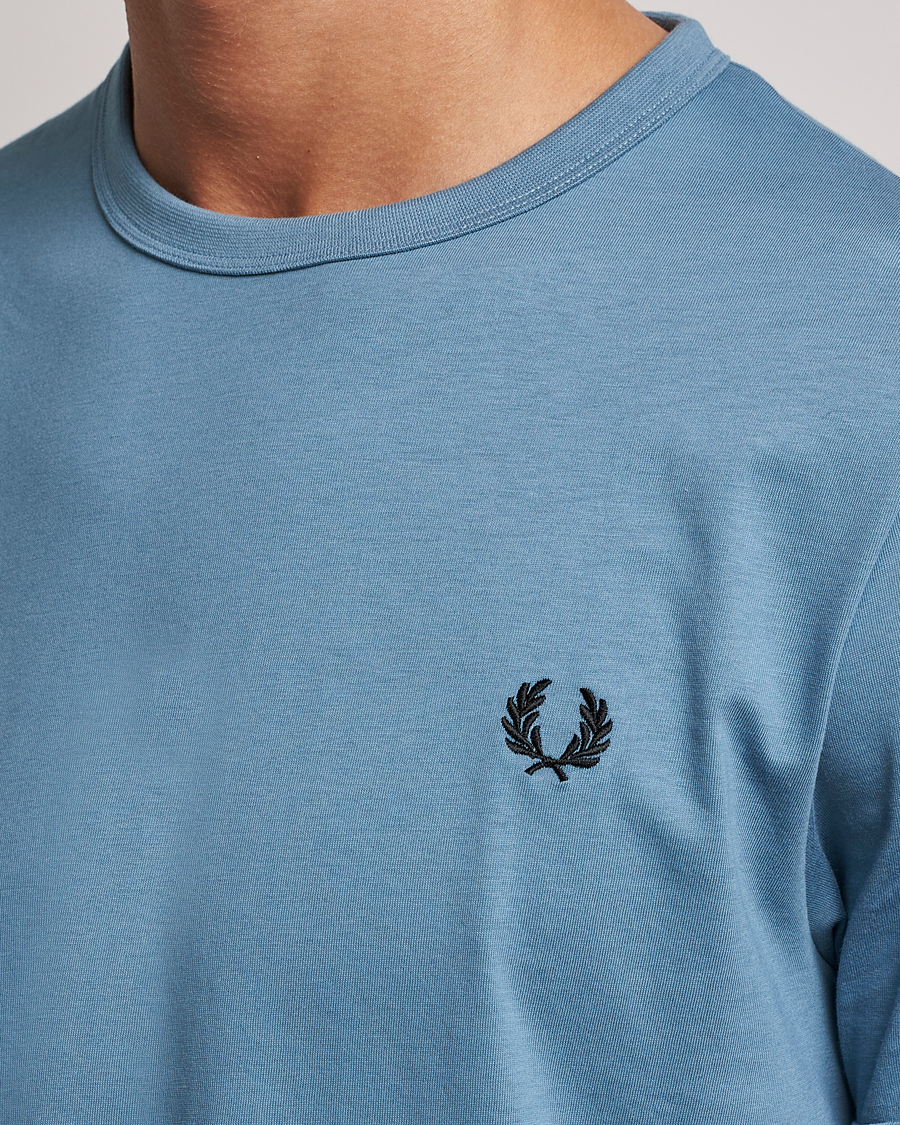 Uomini | T-shirt | Fred Perry | Ringer Cotton T-Shirt Ash Blue