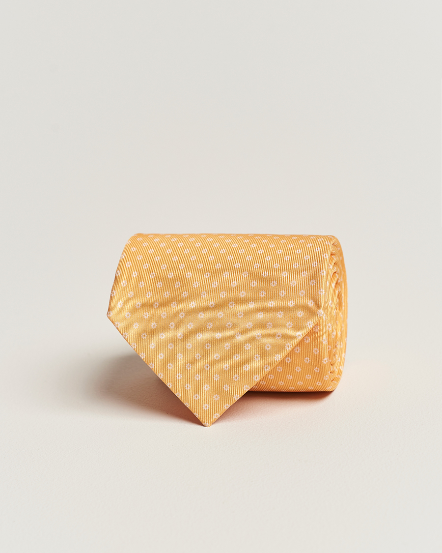 Uomini | E. Marinella 3-Fold Printed Silk Tie Yellow | E. Marinella | 3-Fold Printed Silk Tie Yellow