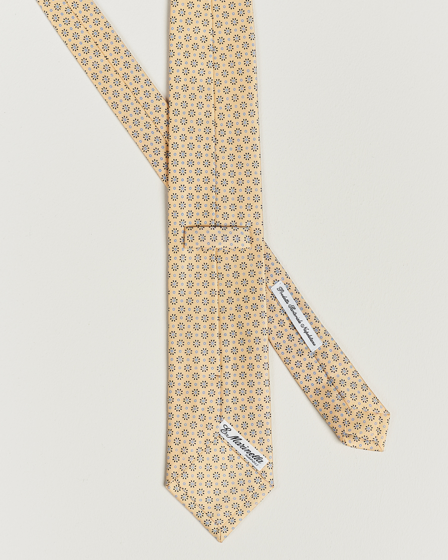 Uomini | E. Marinella 3-Fold Printed Silk Tie Pale Yellow | E. Marinella | 3-Fold Printed Silk Tie Pale Yellow