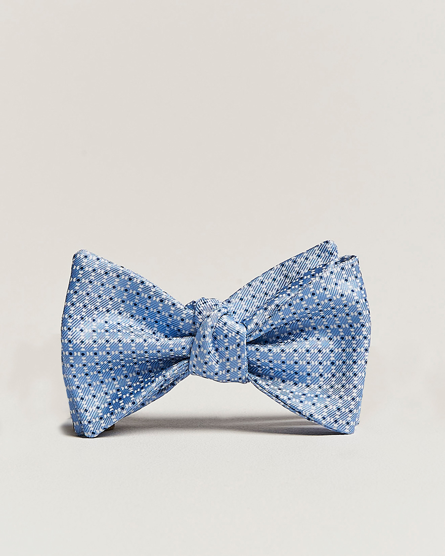 Uomini | E. Marinella Printed Silk Bow Tie Light Blue | E. Marinella | Printed Silk Bow Tie Light Blue