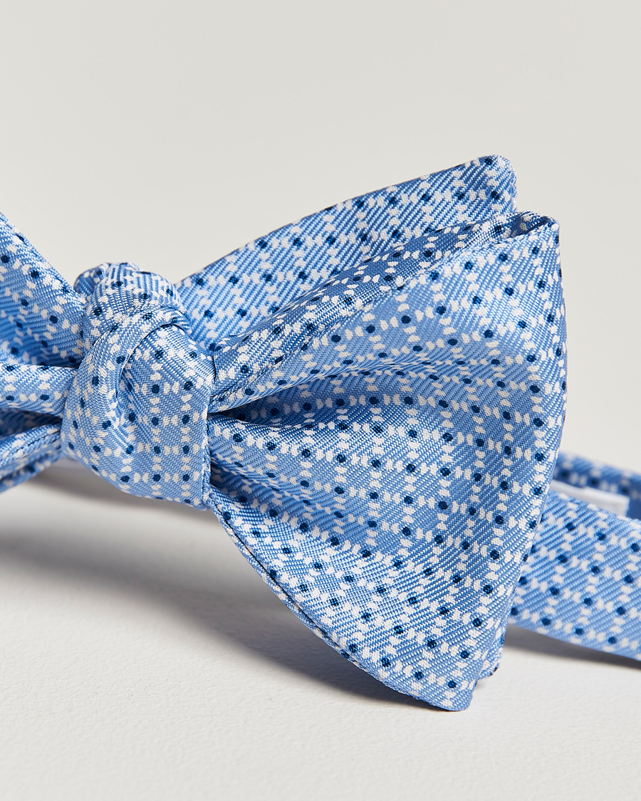 Uomini | E. Marinella Printed Silk Bow Tie Light Blue | E. Marinella | Printed Silk Bow Tie Light Blue