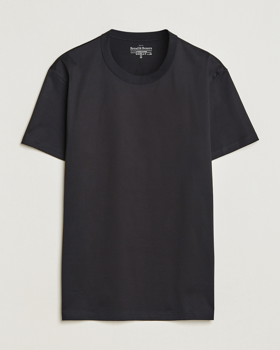 Uomini | T-shirt | Bread & Boxers | Pima Cotton Crew Neck T-Shirt Black