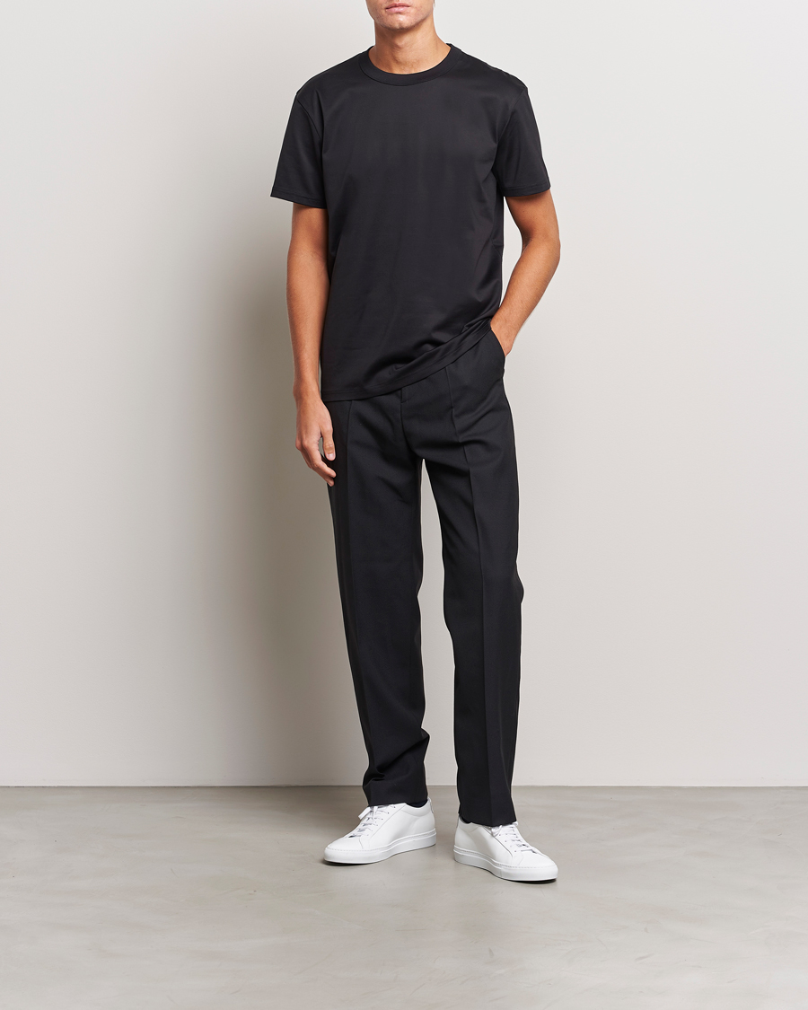 Uomini | T-shirt | Bread & Boxers | Pima Cotton Crew Neck T-Shirt Black