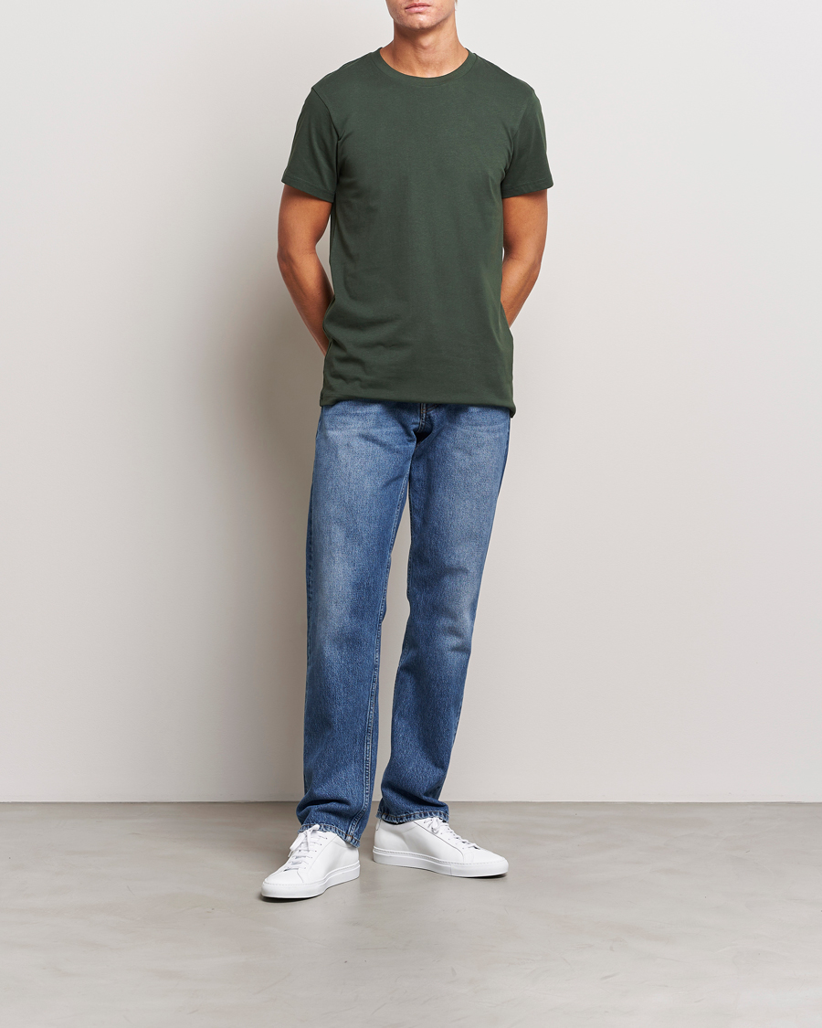 Uomini | T-shirt | Bread & Boxers | Heavy Cotton Crew Neck T-shirt Forest Green