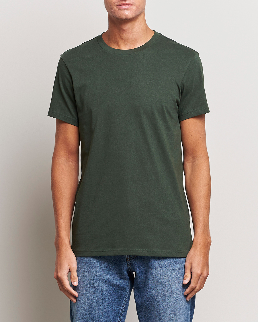Uomini | T-shirt | Bread & Boxers | Heavy Cotton Crew Neck T-shirt Forest Green