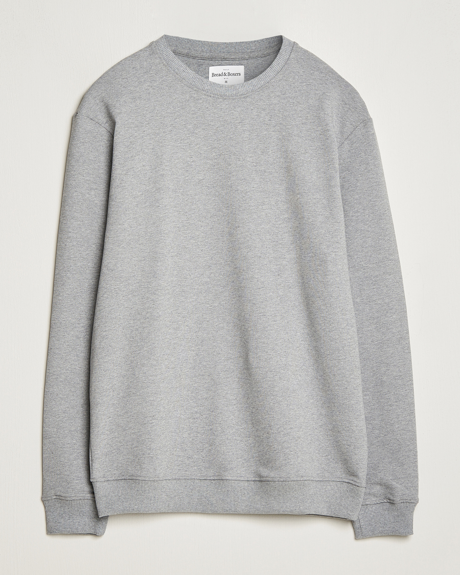 Uomini | Maglieria | Bread & Boxers | Loungewear Crew Neck Sweatshirt Grey Melange