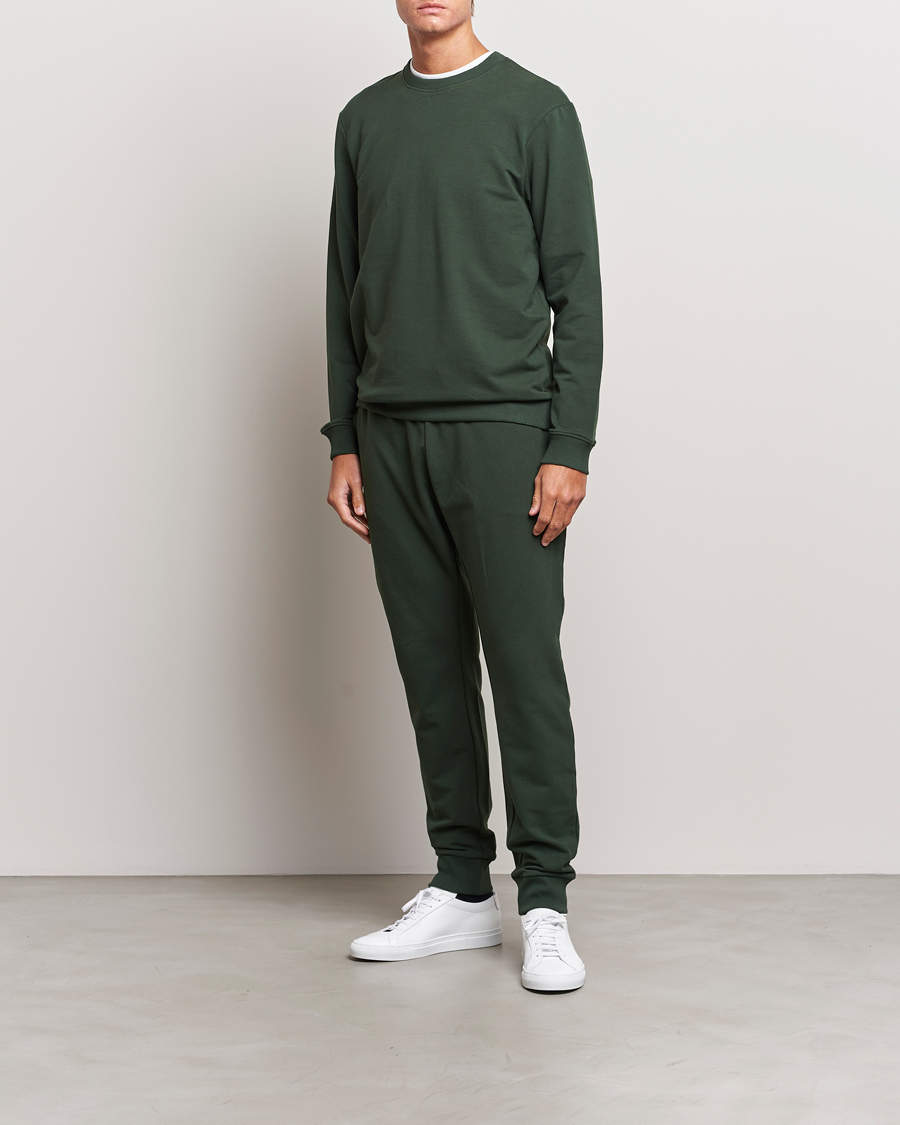 Uomini | Maglieria | Bread & Boxers | Loungewear Crew Neck Sweatshirt Forest Green
