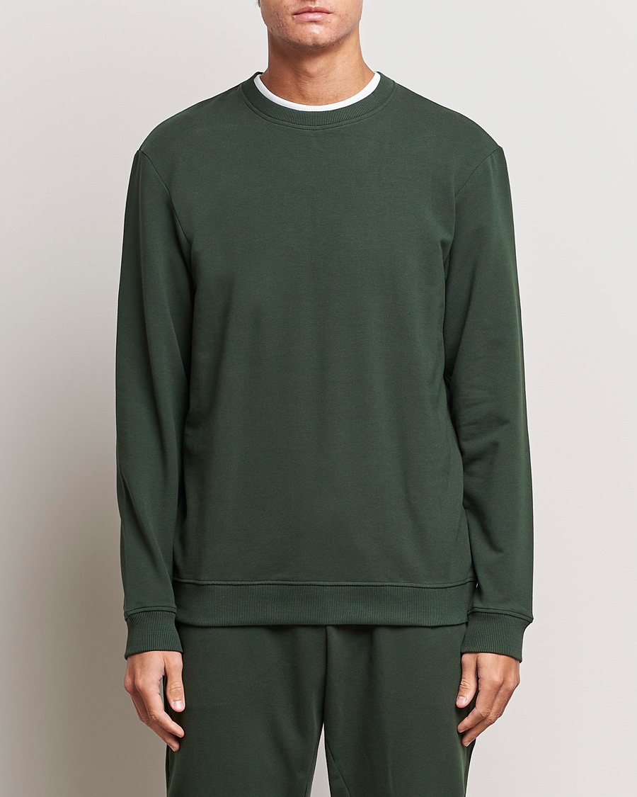 Uomini | Maglieria | Bread & Boxers | Loungewear Crew Neck Sweatshirt Forest Green