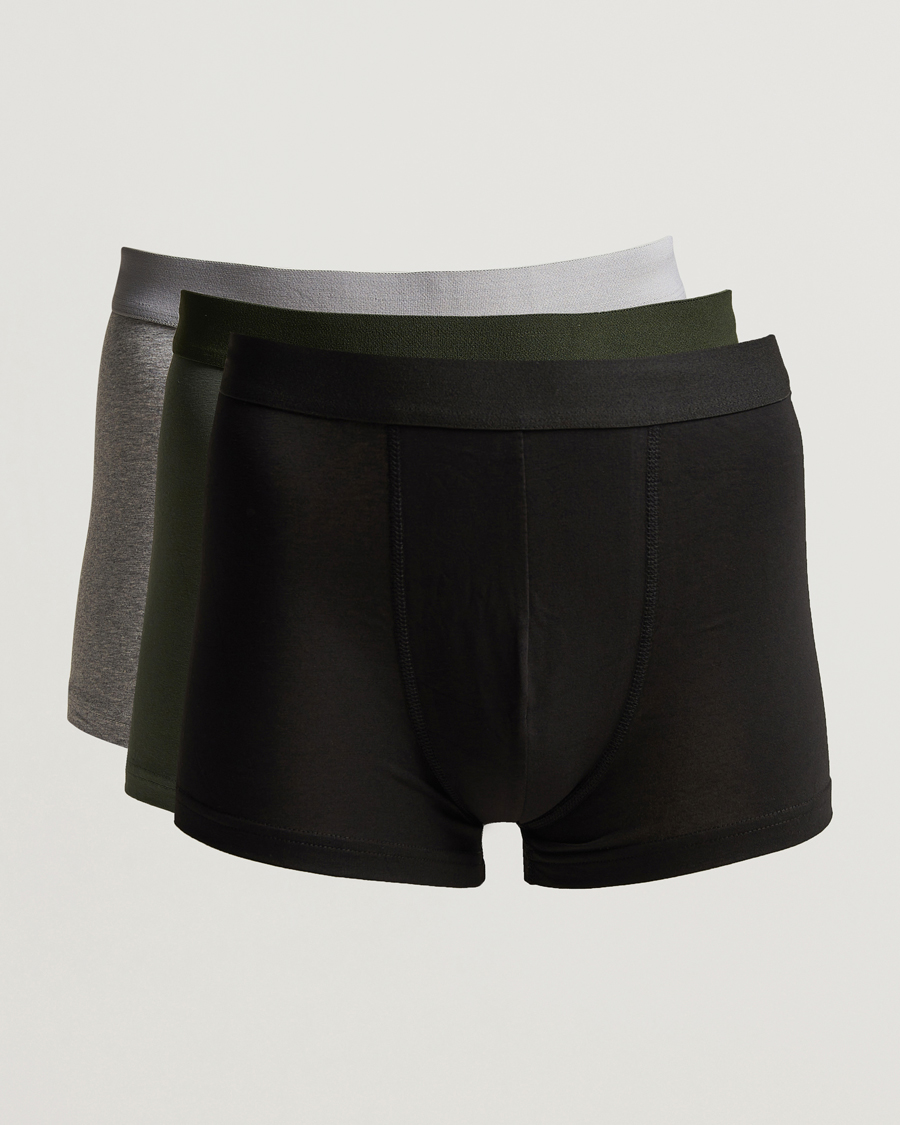 Uomini | Biancheria intima | Bread & Boxers | 3-Pack Boxer Brief Black/Grey/Forest Green
