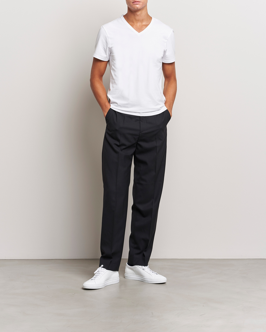 Uomini | T-shirt | Bread & Boxers | 2-Pack V-Neck T-Shirt White