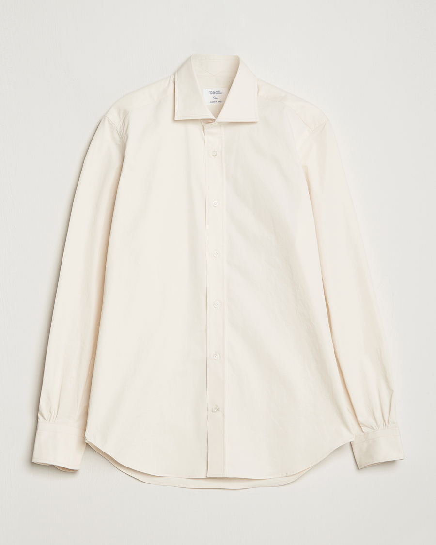 Uomini | Camicie | Mazzarelli | Soft Twill Cotton Shirt White