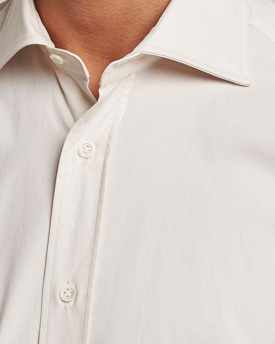 Uomini | Camicie | Mazzarelli | Soft Twill Cotton Shirt White