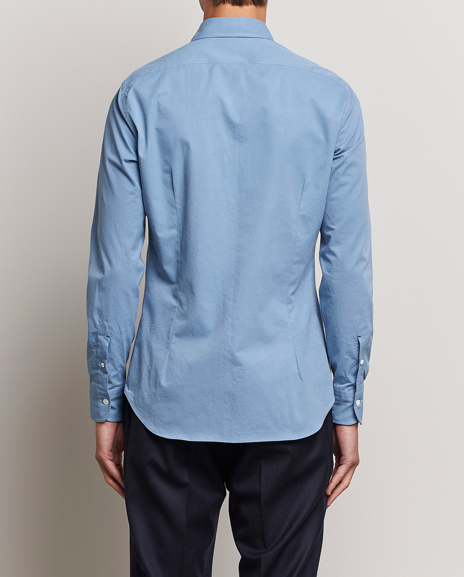 Uomini | Camicie | Mazzarelli | Soft Twill Cotton Shirt Light Blue