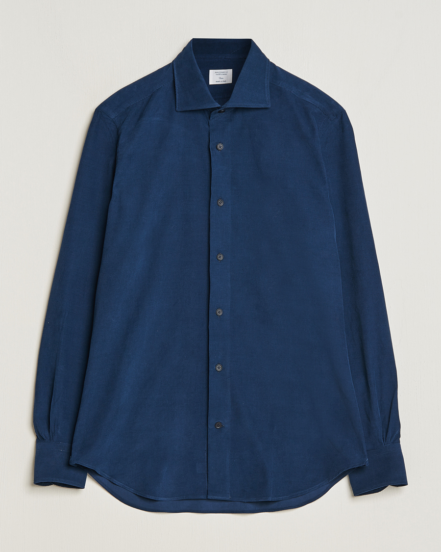 Uomini | Camicie | Mazzarelli | Soft Corduroy Shirt Navy
