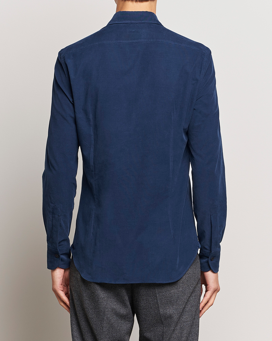 Uomini | Camicie | Mazzarelli | Soft Corduroy Shirt Navy