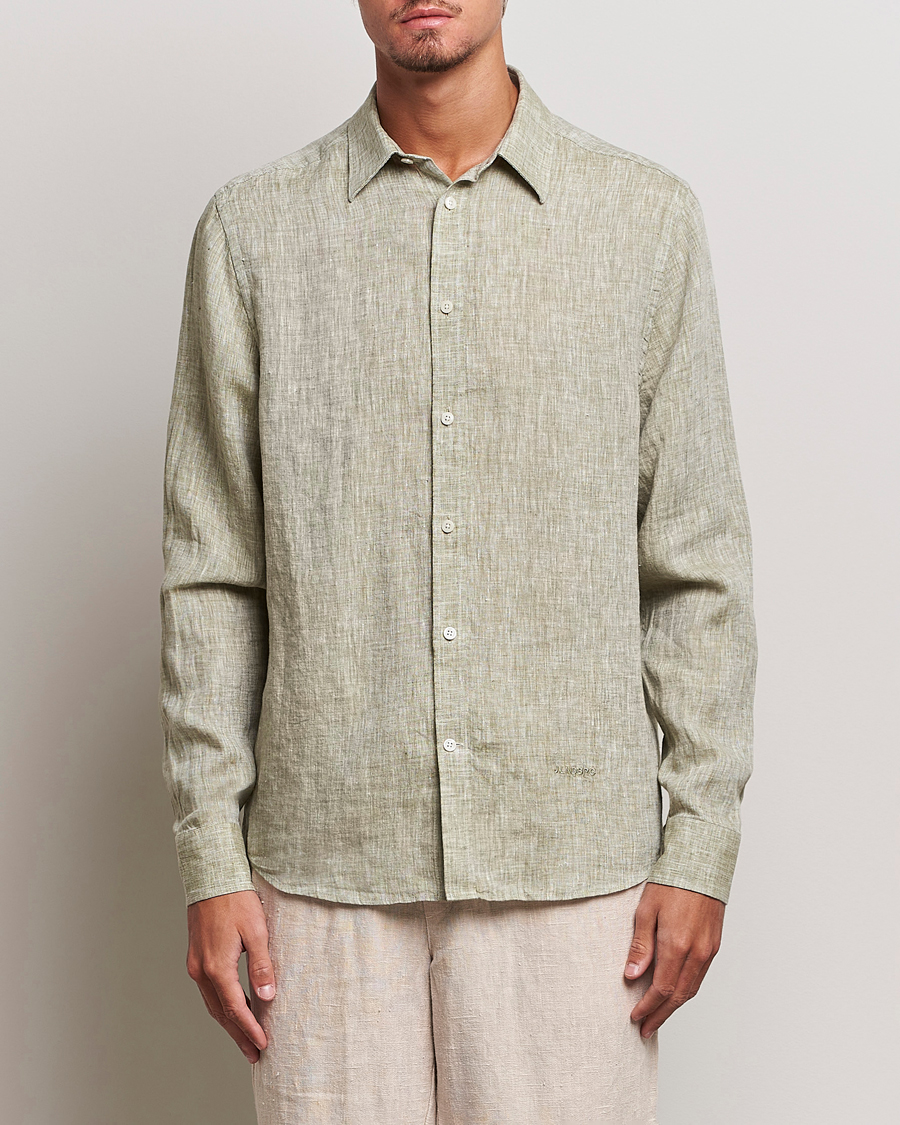Uomini | Camicie | J.Lindeberg | Reg Fit Linen Melange Shirt Aloe