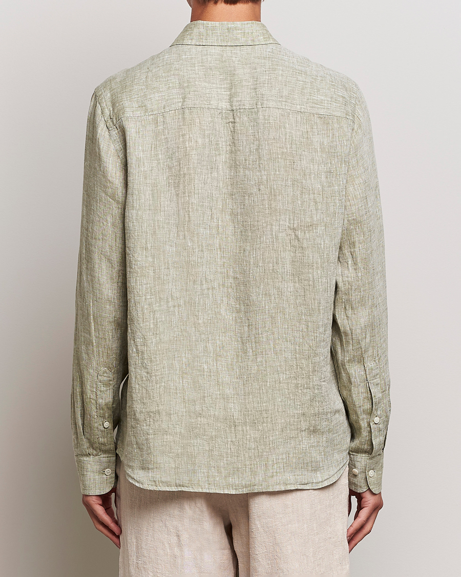 Uomini | Camicie | J.Lindeberg | Reg Fit Linen Melange Shirt Aloe