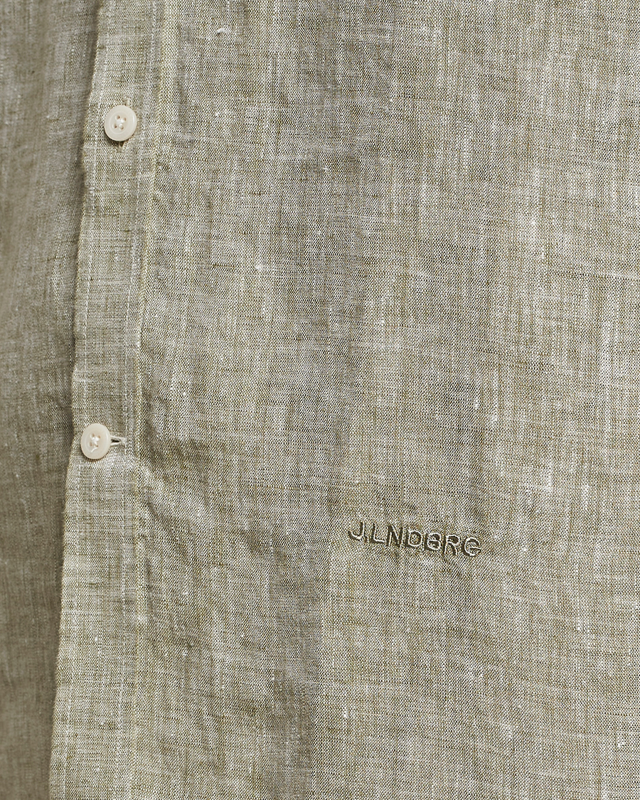 Uomini | Camicie | J.Lindeberg | Reg Fit Linen Melange Shirt Aloe