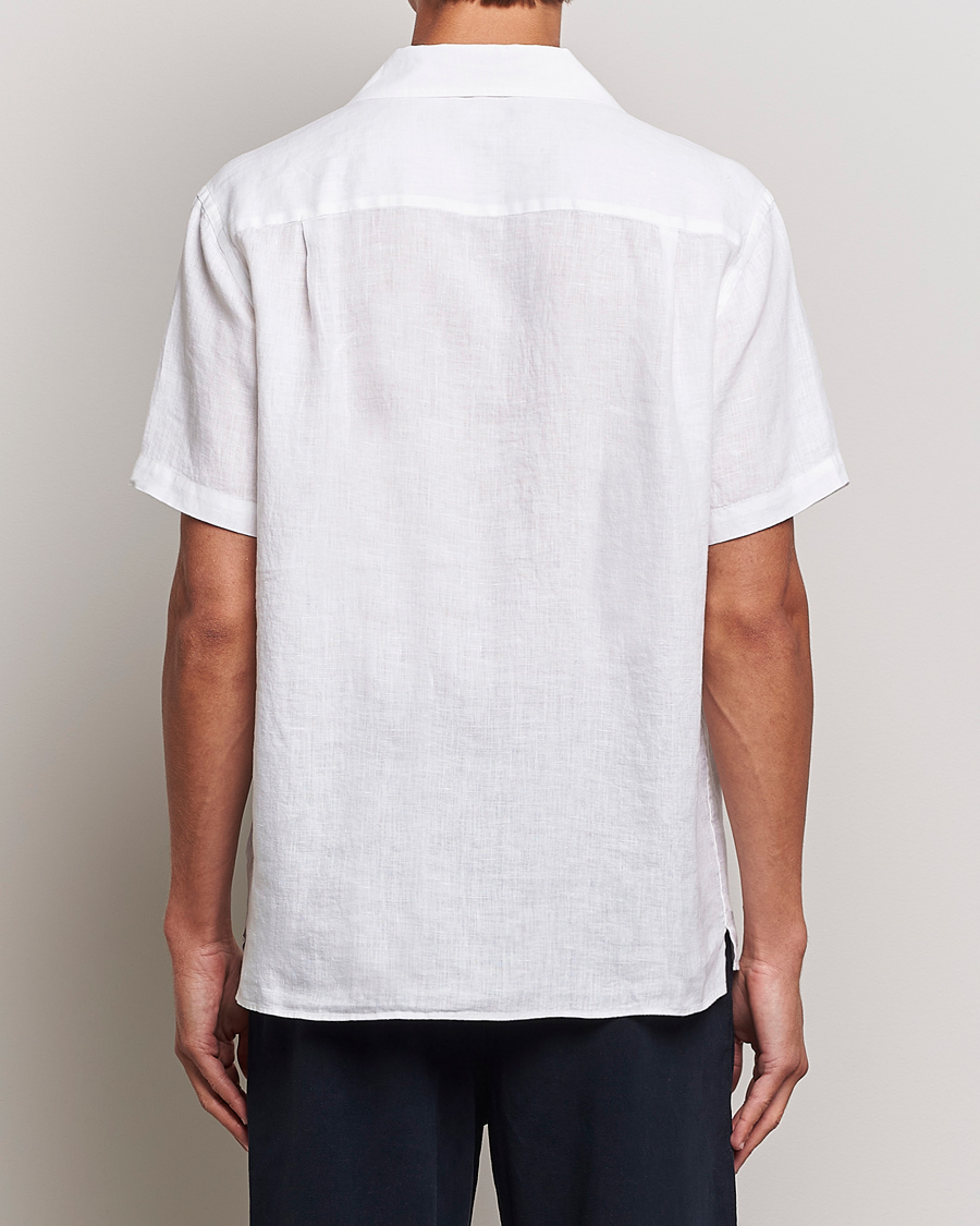 Uomini | Camicie | J.Lindeberg | Reg Fit Linen Melange Short Sleeve Shirt White