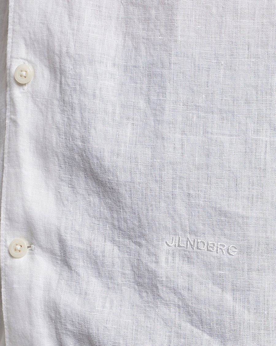 Uomini | Camicie | J.Lindeberg | Reg Fit Linen Melange Short Sleeve Shirt White