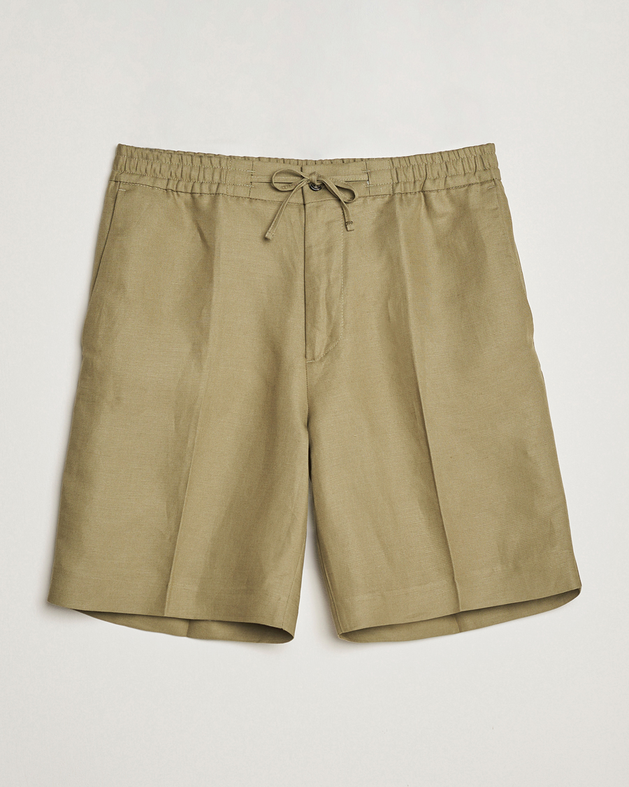Uomini | Pantaloncini | J.Lindeberg | Baron Tencel/Linen Shorts Aloe
