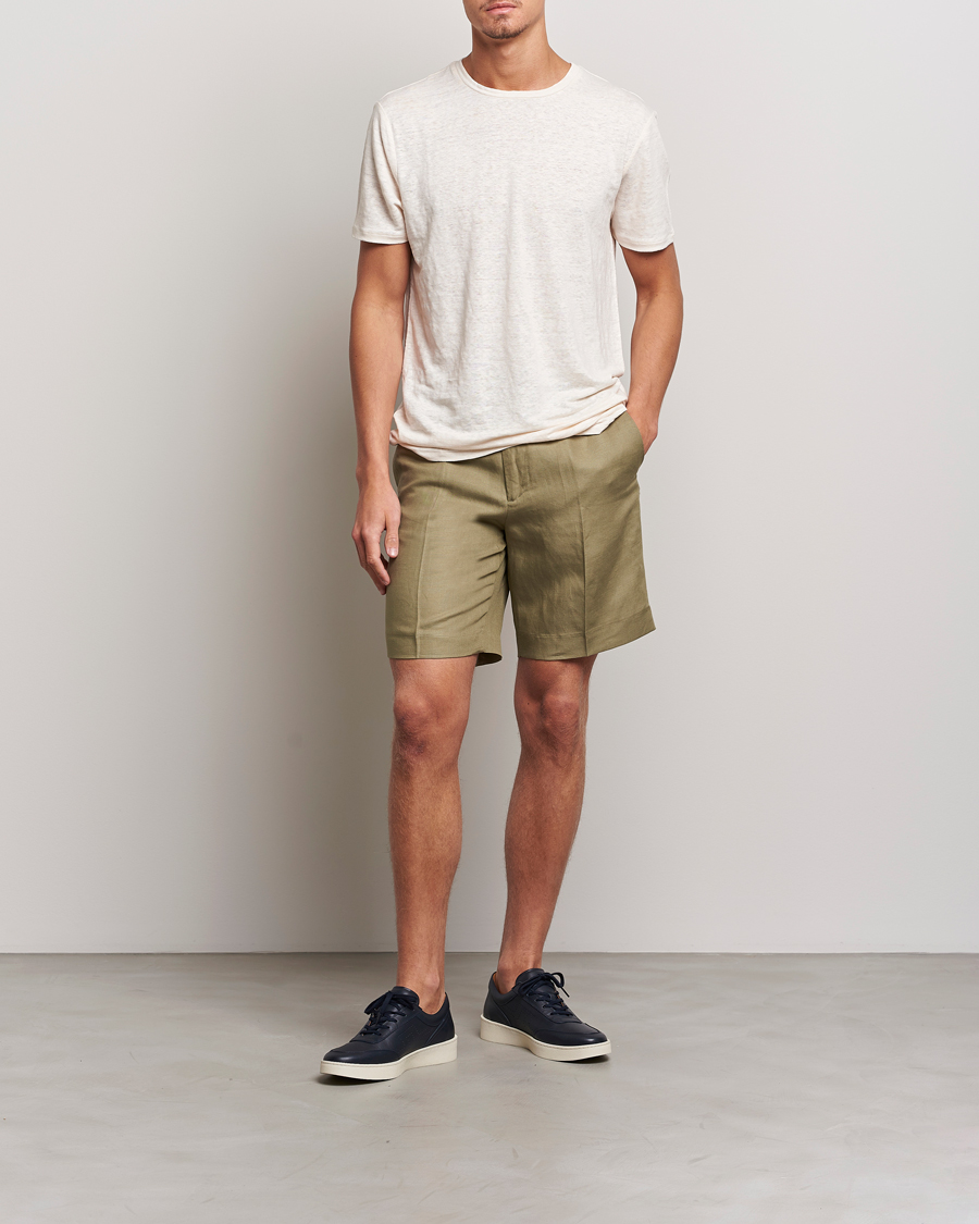Uomini | Pantaloncini | J.Lindeberg | Baron Tencel/Linen Shorts Aloe