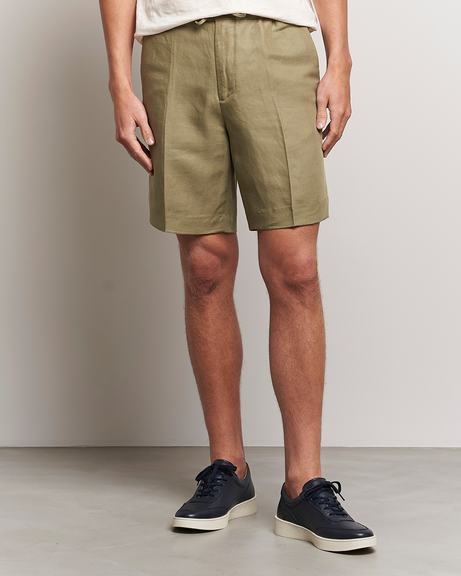 Uomini | Pantaloncini | J.Lindeberg | Baron Tencel/Linen Shorts Aloe