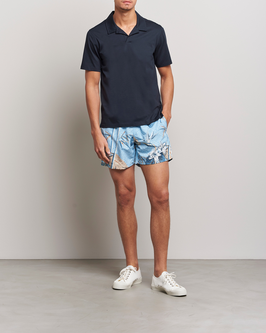 Uomini | Polo | J.Lindeberg | Asher Open Collar Polo Shirt Navy