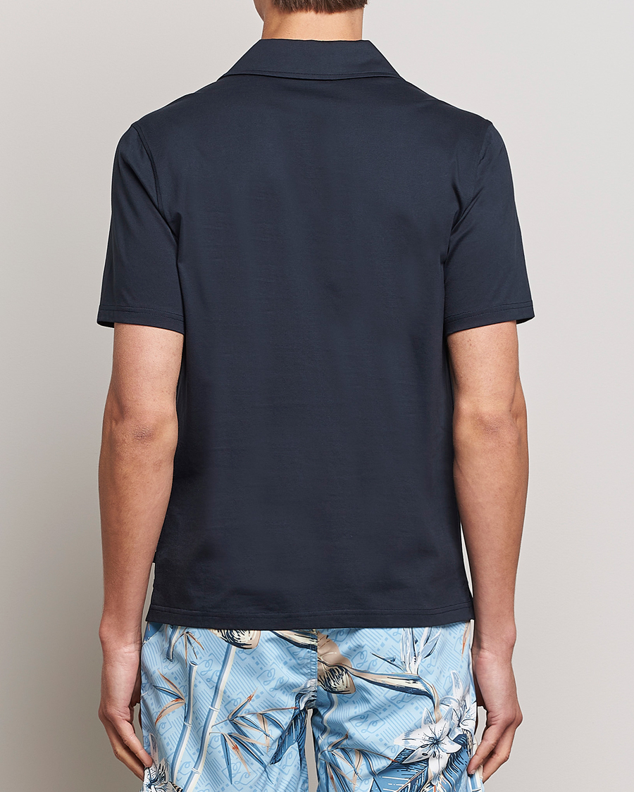 Uomini | Polo | J.Lindeberg | Asher Open Collar Polo Shirt Navy
