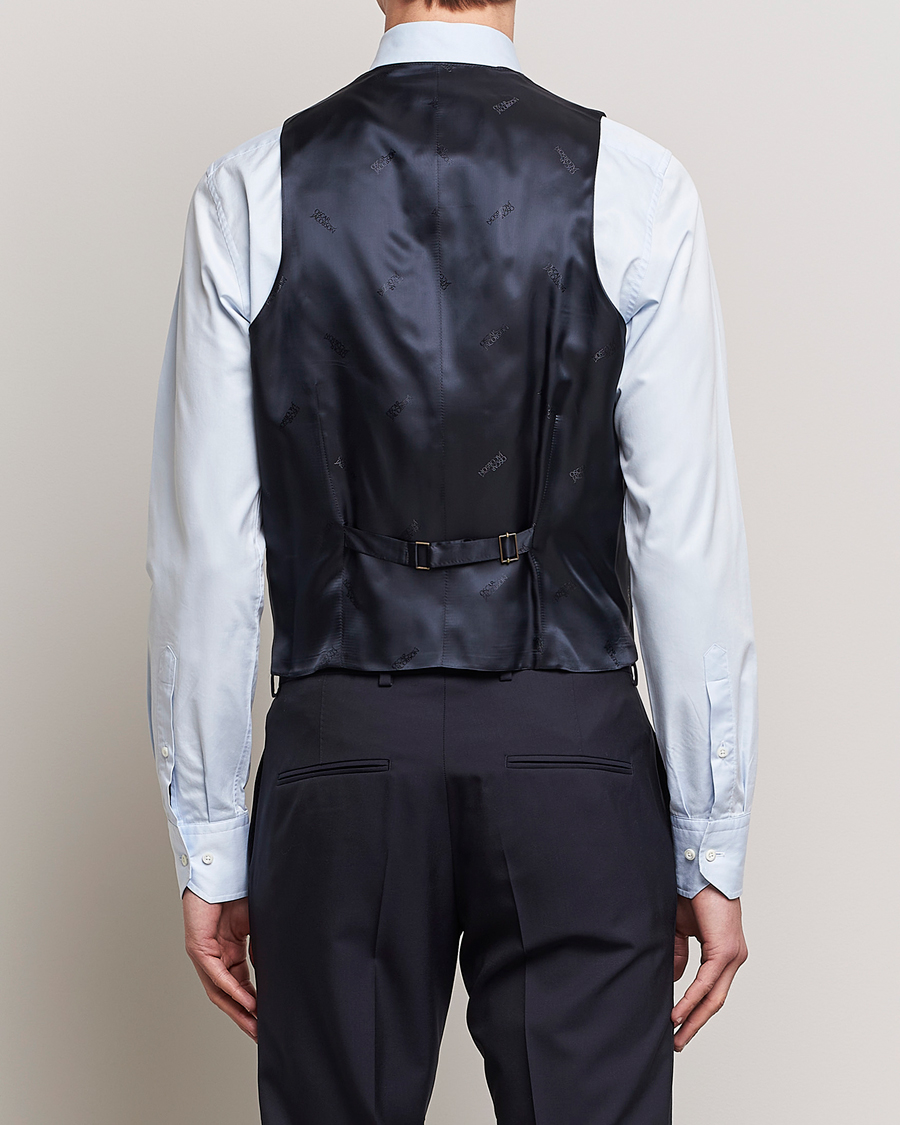 Uomini | Blazers | Oscar Jacobson | Carlo Wool Waistcoat Navy