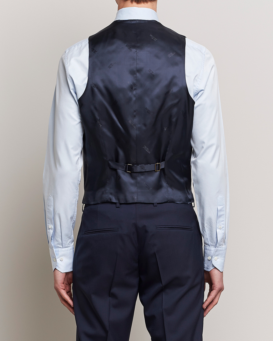 Uomini | Blazers | Oscar Jacobson | Carlo Wool Waistcoat Blue