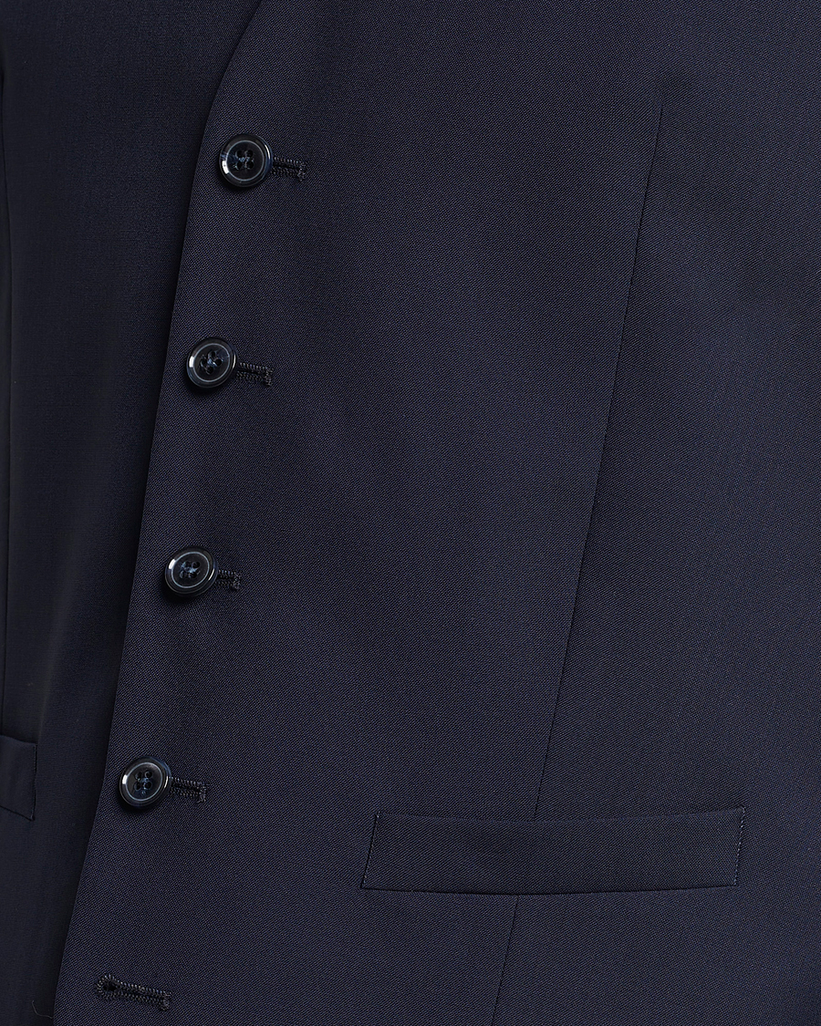 Uomini | Blazers | Oscar Jacobson | Carlo Wool Waistcoat Blue