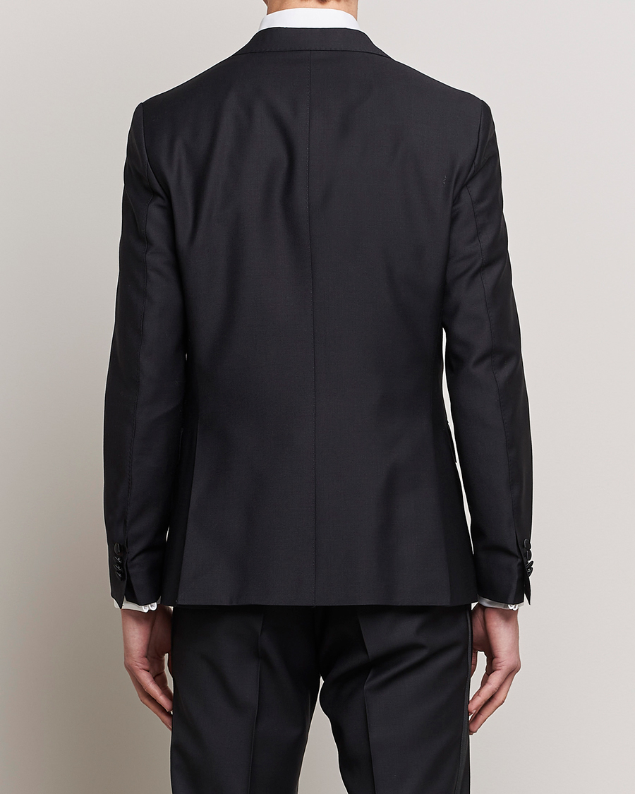 Uomini | Blazers | Oscar Jacobson | Elder Wool Tuxedo Blazer Black