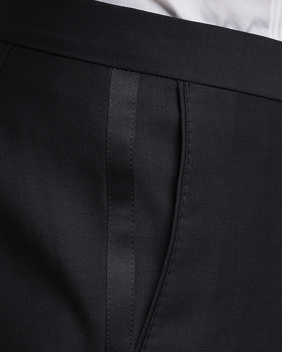 Uomini | Blazers | Oscar Jacobson | Elder Wool Tuxedo Blazer Black