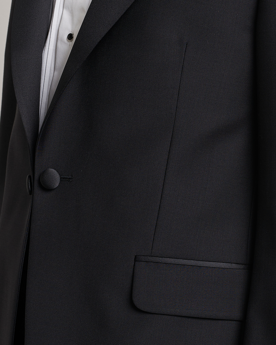 Uomini | Blazers | Oscar Jacobson | Frampton Wool Tuxedo Blazer Black