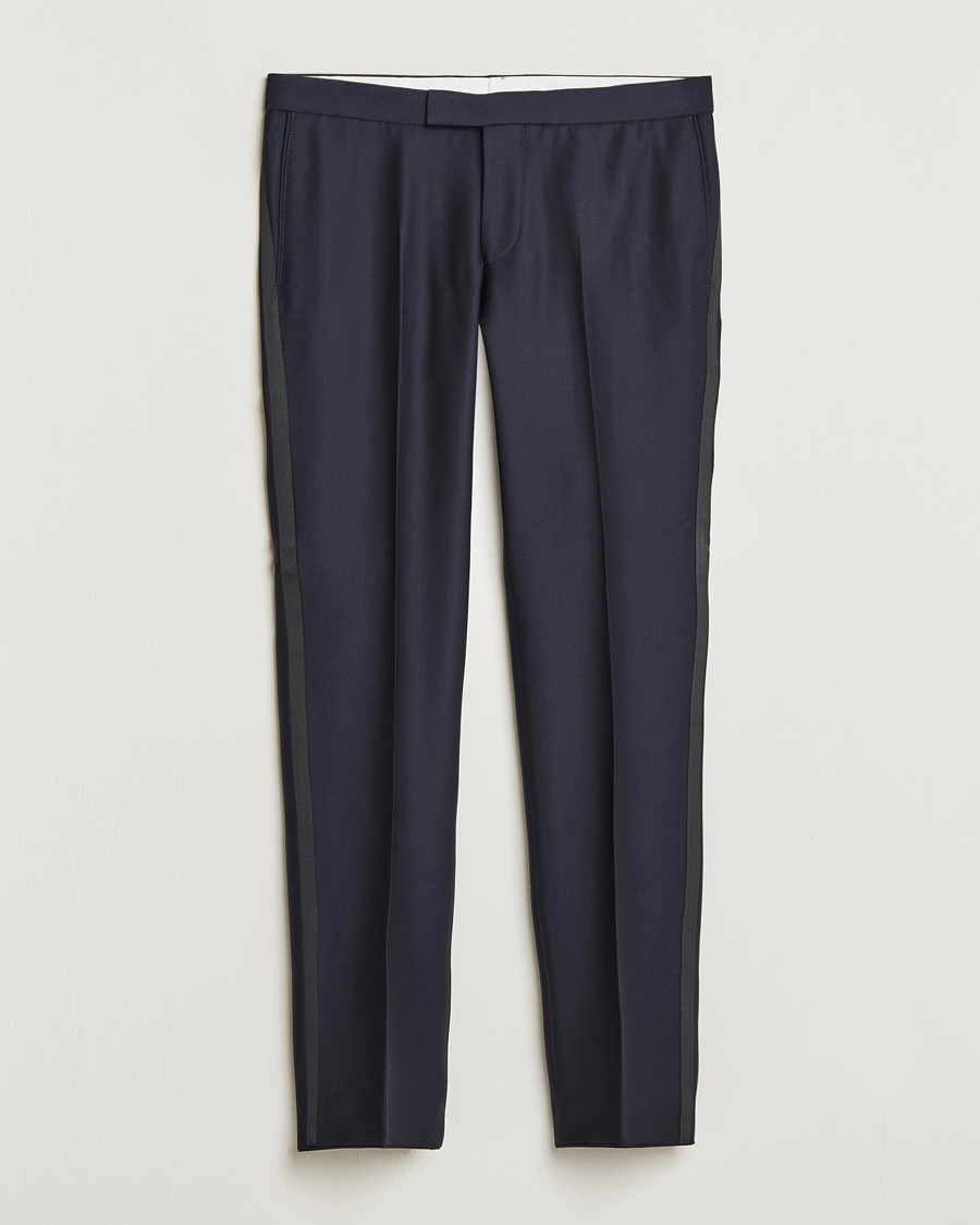 Uomini | Pantaloni | Oscar Jacobson | Duke Wool Trousers Navy