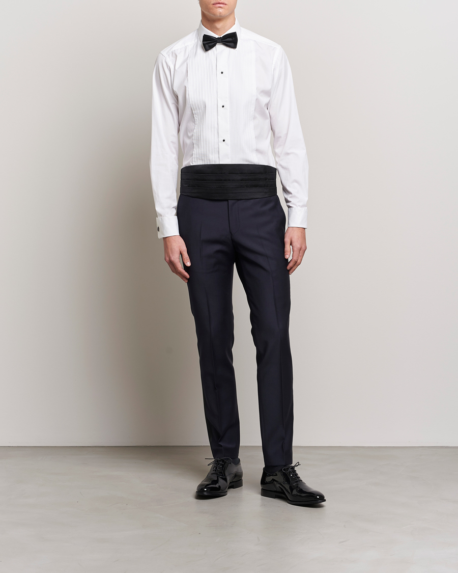 Uomini | Pantaloni | Oscar Jacobson | Duke Wool Trousers Navy