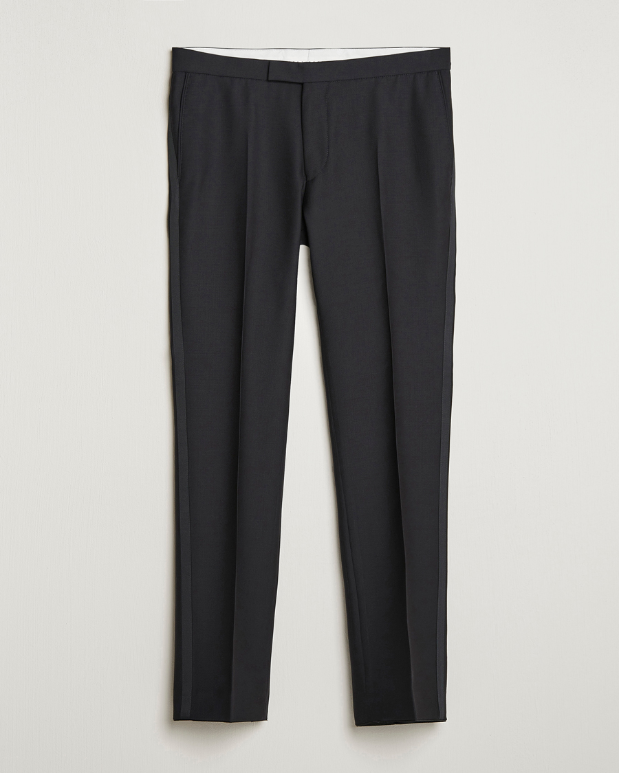 Uomini | Pantaloni | Oscar Jacobson | Duke Wool Trousers Black