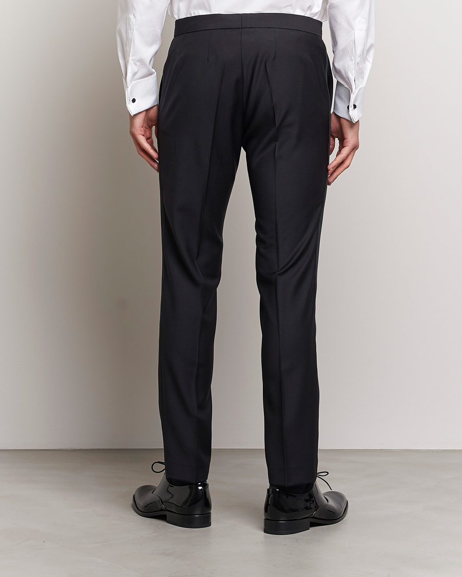 Uomini | Pantaloni | Oscar Jacobson | Duke Wool Trousers Black
