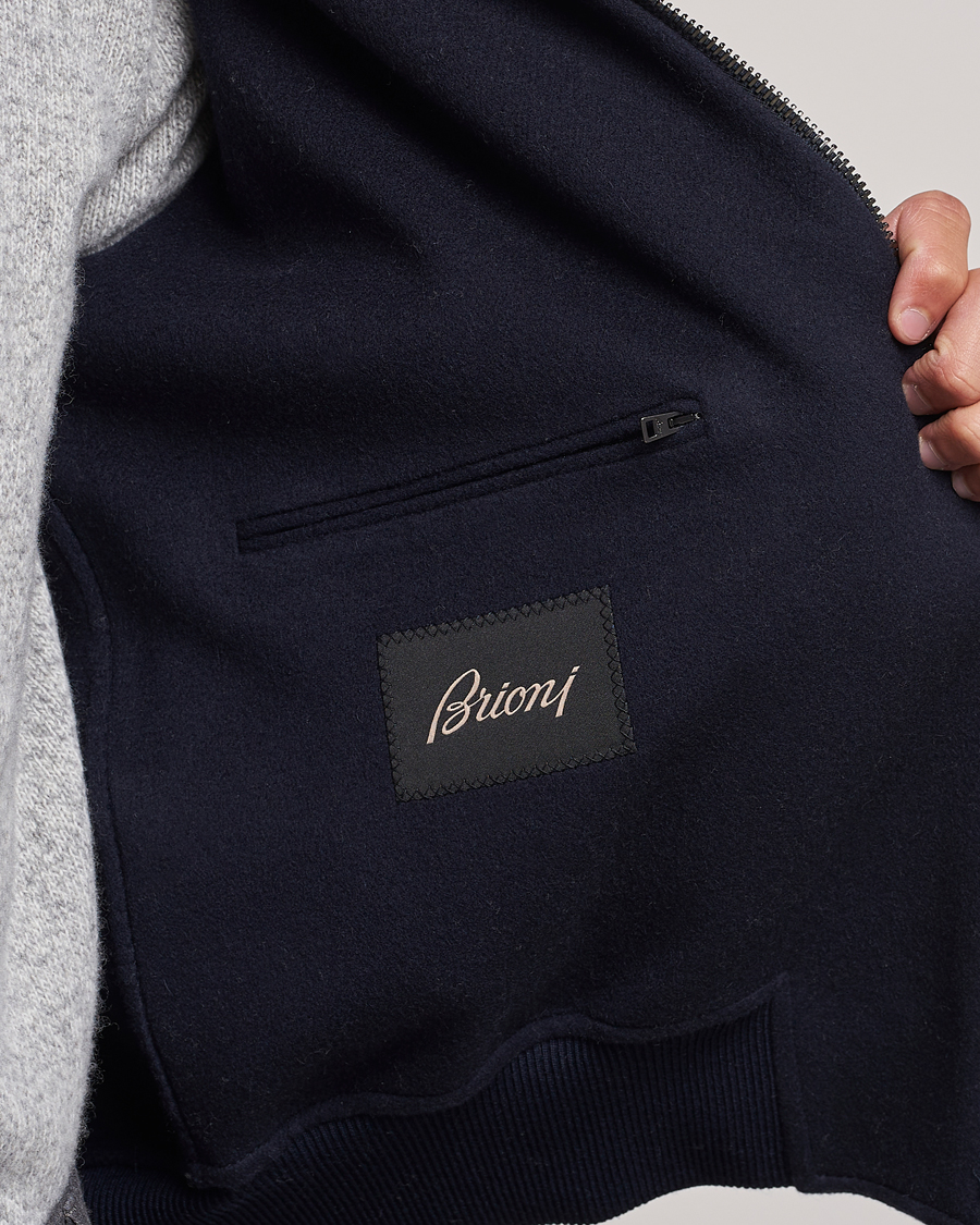 Uomini | Giacche | Brioni | Cashmere Blend Bomber Jacket Navy