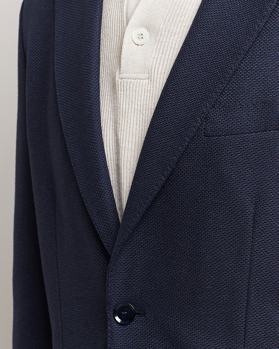 Uomini | Blazers | Brioni | Wool/Silk Jacquard Jersey Blazer Navy