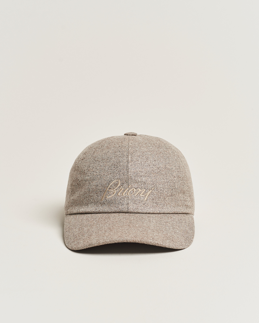 Uomini | Brioni Soft Flannel Baseball Cap Beige Melange | Brioni | Soft Flannel Baseball Cap Beige Melange